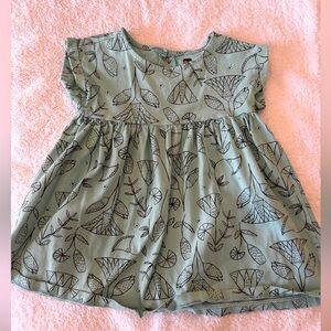 Tea Collection Green Leaf Print Baby Dress